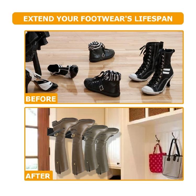 Efficient Boot Rack Storage Shelf Shoe Holder Wall Mounted Shoe Organizer