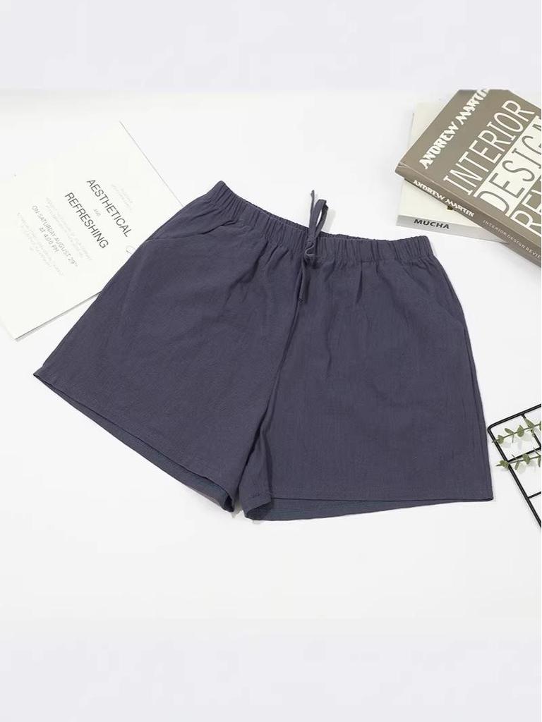 Women's Plus Size Cotton & Linen Casual Wide-Leg Shorts - Summer Home & Beach Hot Pants