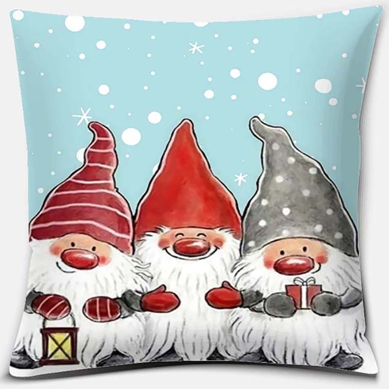 Santa Print Series Pattern Pillowcase Square Pillowcase Home Office Decoration Pillowcase