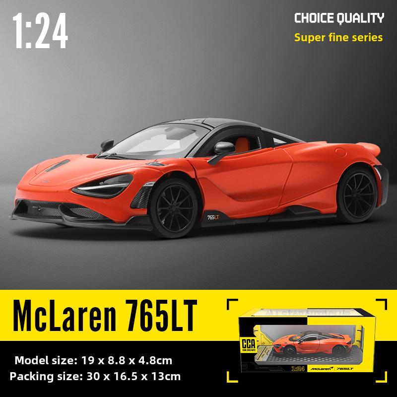 

1:24 Модель автомобиля McLaren 765LT Alloy – модное коллекционное украшение, популярное на Douyin оранжевый