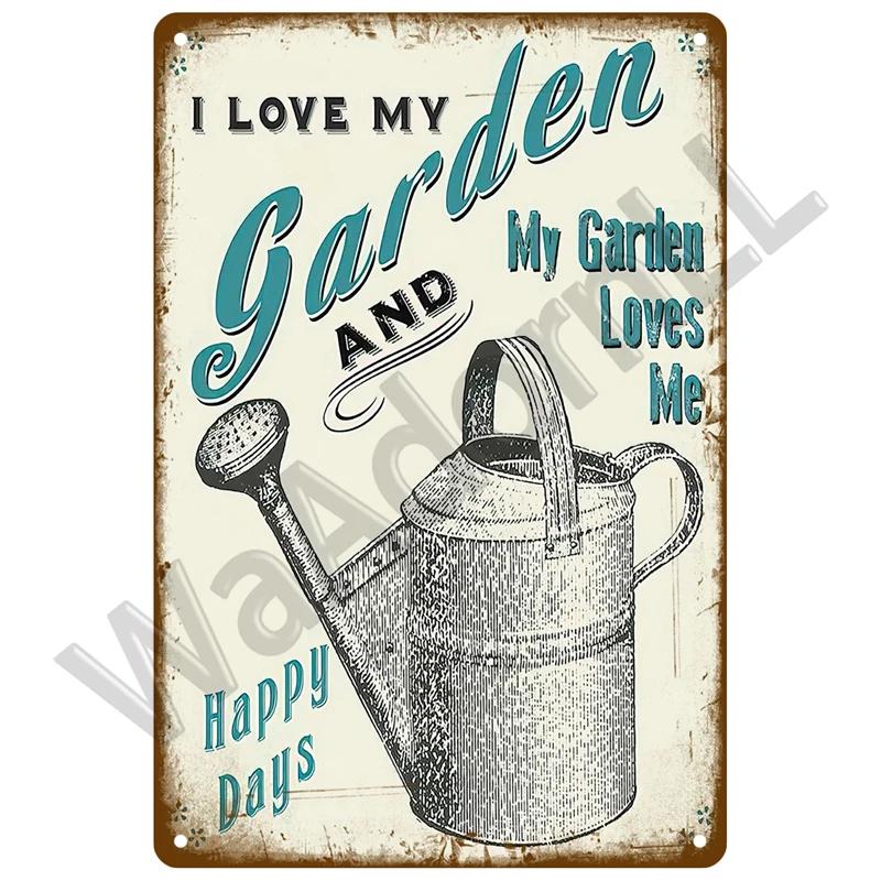 Vintage Flowers For Garden Decorations Retro Metal Sign Home Wall Art Mural Tin Sign Room Decor Plaque Plate Gift Farm Painting