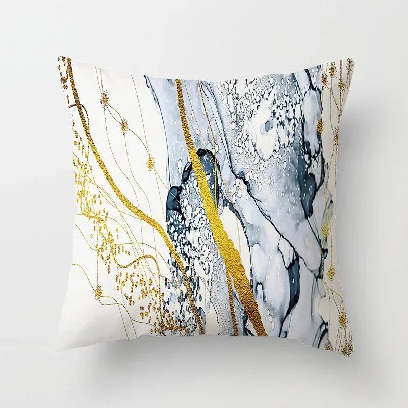 45*45 Marble Ocean Sea Pattern Polyester Throw Pillow Living Room Cushion Cover Home Decoration Sofa Decorative Pillowcase