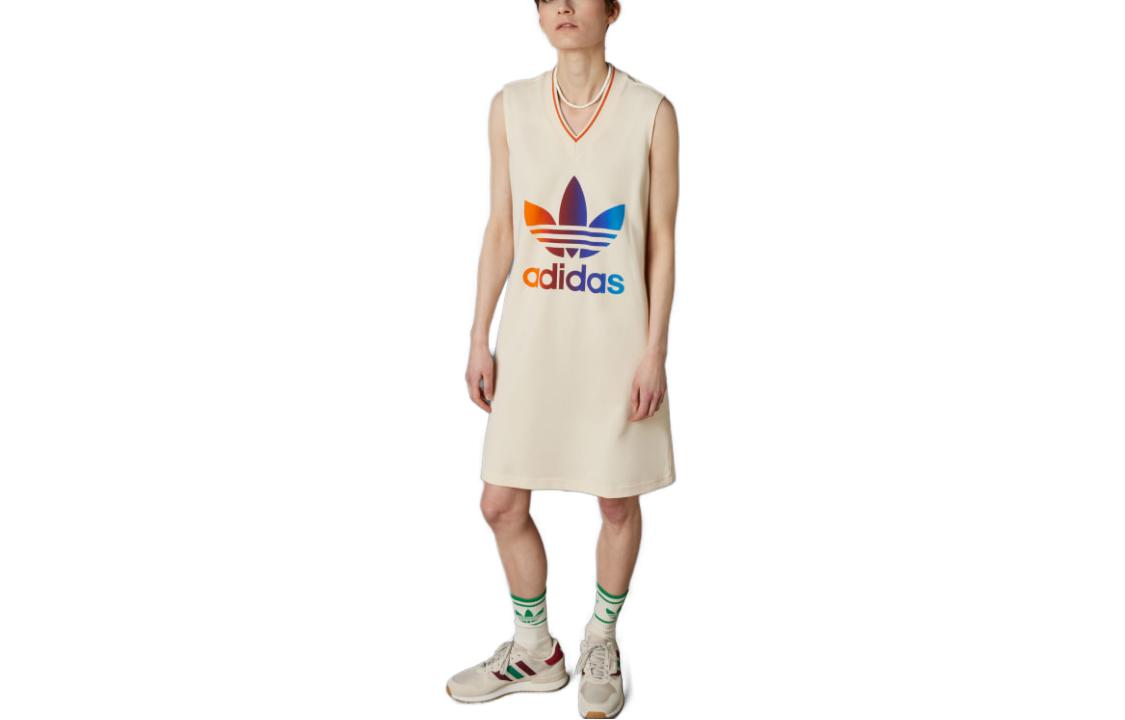 Adidas Originals 70s Sleeveless Dress Women s Beige IK7862 XXS