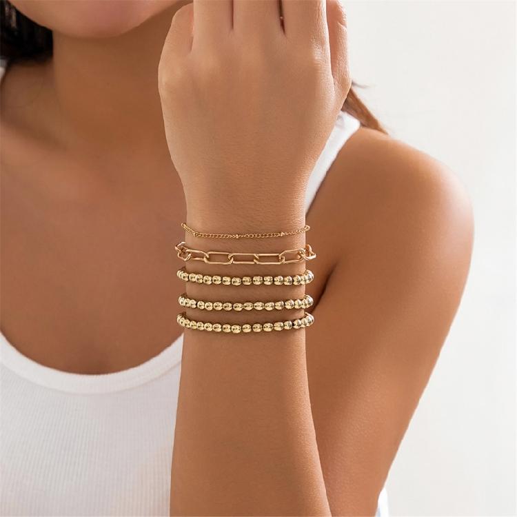 Pack of 5 Modern Alloy Bracelets For Women Adjustable Handchain Stackable Wrist Jewelry Perfect For Parties Weddings