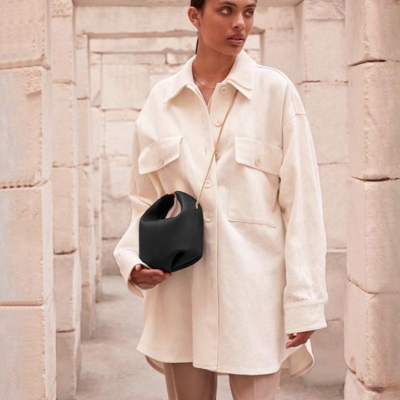 Europeisk amerikansk retro håndveske for kvinner 2024 vår og sommer New Lady Bøtteveske Høykvalitets PU tøyveske Kan håndholdt crossbody og enkelt skulder