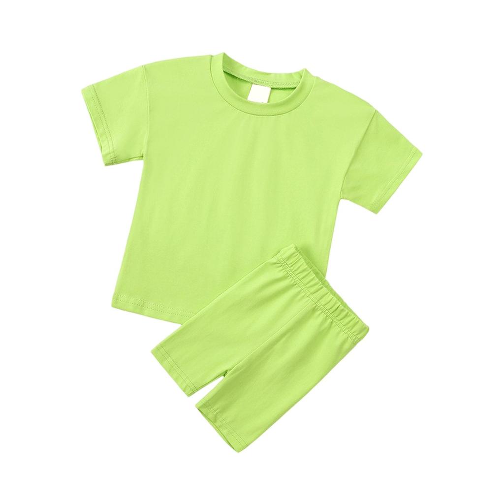 Kid Patriotic Outfit - Short Sleeve & Shorts 2-Piece Set For Girl