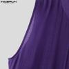 INCERUN Summer Men Satnd Neck Sleeveless Open Front Casual Loose Long Tanks Cardigan
