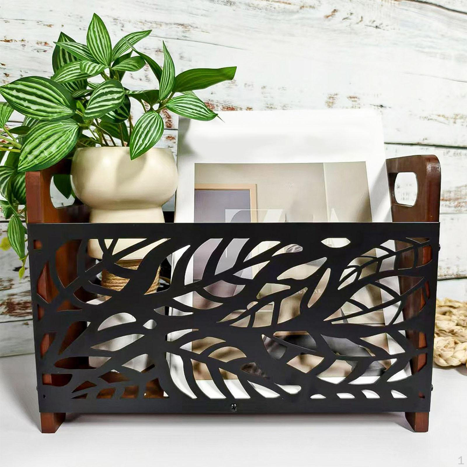 

Органайзер-контейнер для хранения файлов на рабочем столе, корзина, деревянная подставка, для книг, почты, игрушек, закусок Leaf