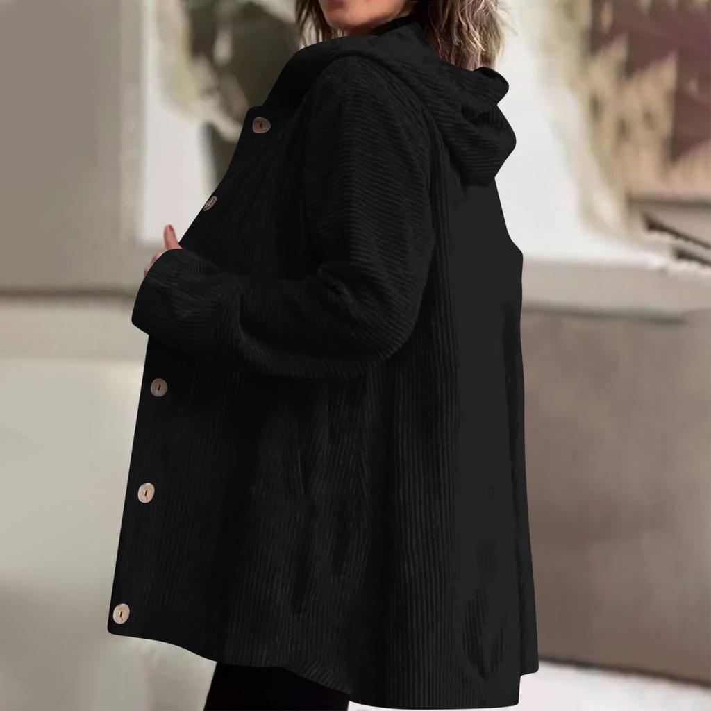 Dámská módní jednobarevná mikina s kapucí, dlouhým rukávem, knoflíkovou kapsou, volného střihu, pro běžné nošení