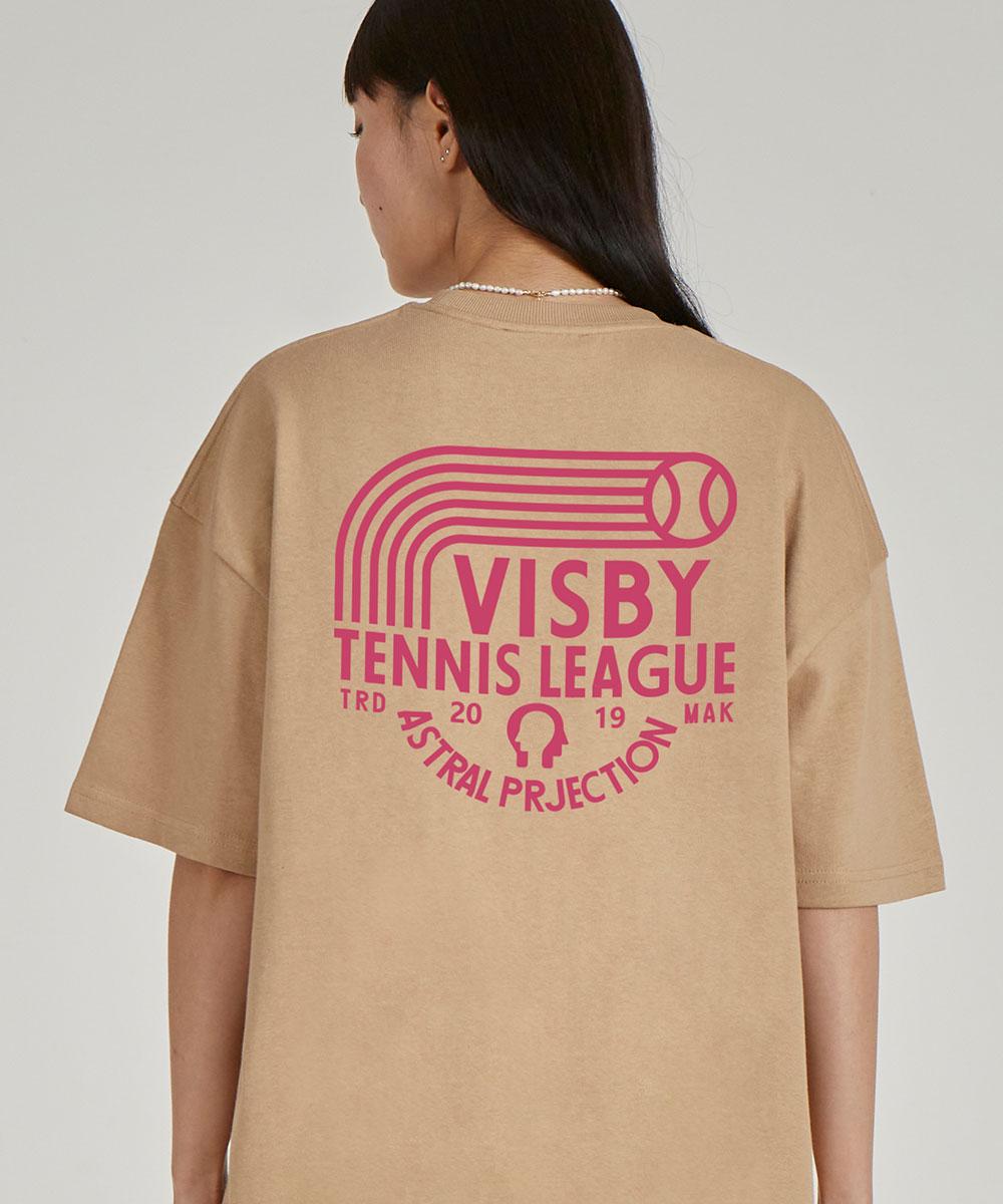 Astral Projection Bisby Tennis League Round Neck 15-Count Cotton Short Sleeve T-Shirt_Beige L