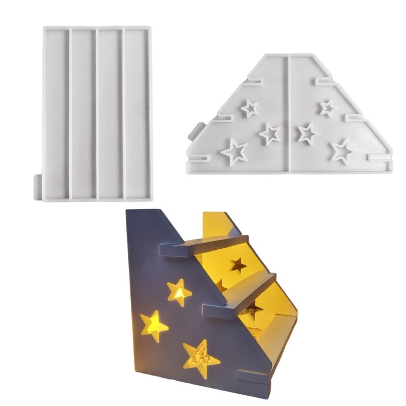 

Three Layered Resin Shelf Silicone Molds Silicones Concrete Cement Moulds for Epoxy Resin, Display Stand, Candle Holder 1