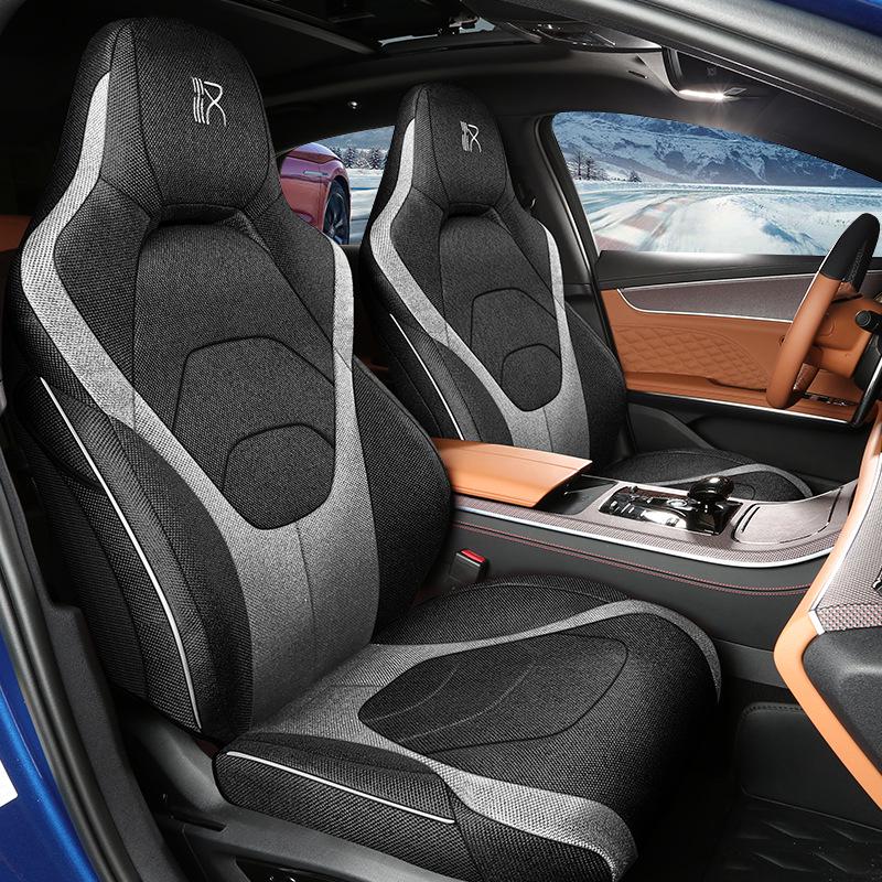 Breathable Linen Car Seat Cover for BYD Han: 5-Seater, All-Season, Full Surround Universal Cushion
