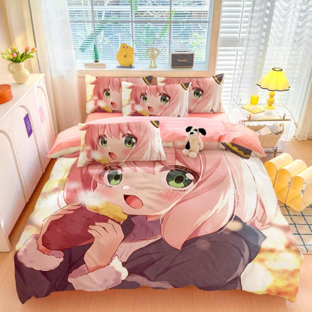 

Мультяшная аниме-девочка, Наборы постельного белья из микрофибры, Детский декор для кровати Пододеяльник для подростков взрослых 3 предмета на молнии Декор комнаты 90x200cm