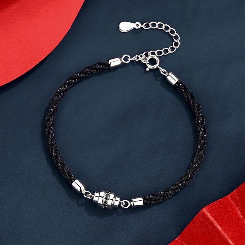 

S925 Sterling Silver Unisex Bracelet: Little Waist Couple Woven Design, Perfect Valentine s Day Gift. 925 Silver