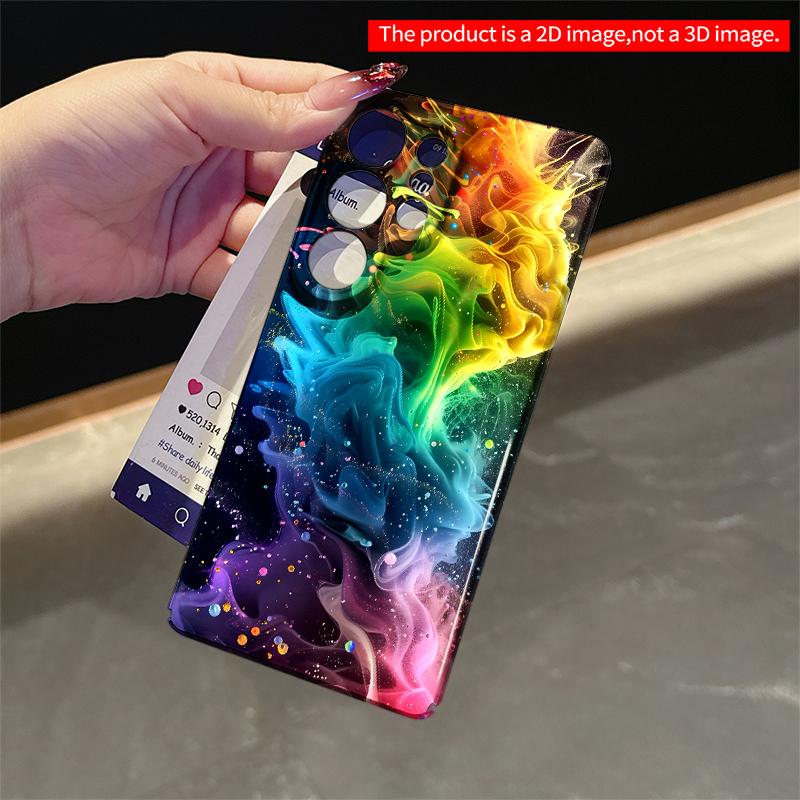 2DFlat Samsung Phone Case Rainbow Nebula Fluid Art Phone Case Applicable To Galaxy S23 S24 S25ULTRA S26 A12 A14 A15 A16 A54 A55