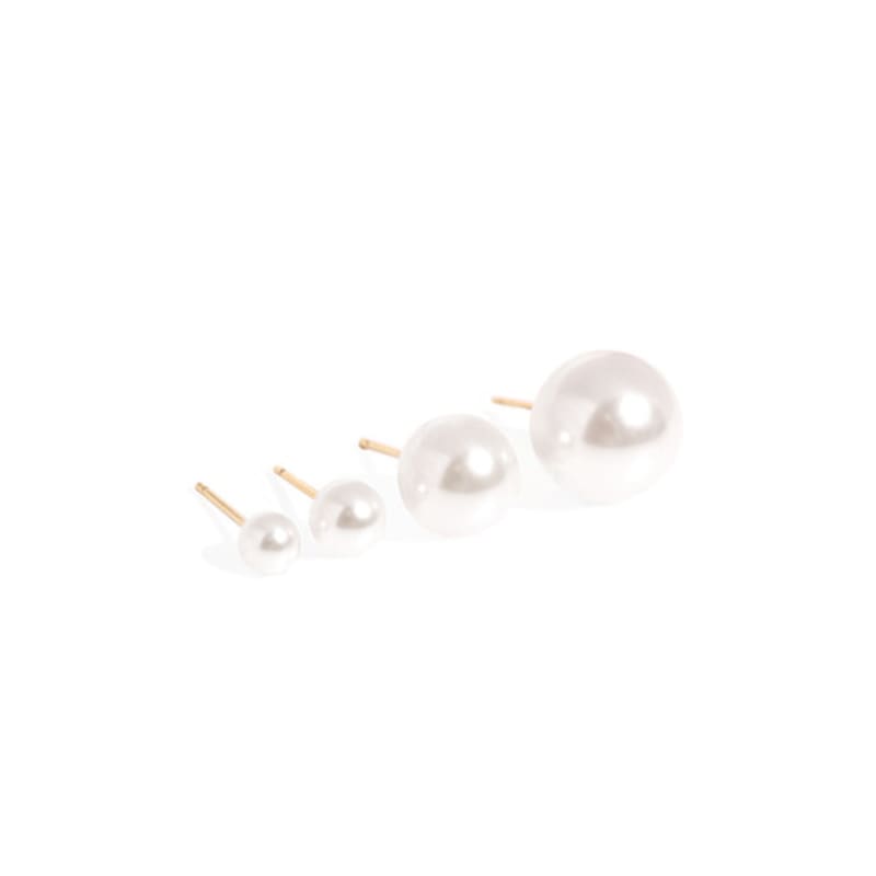 MAYBETOI 14k Gold Pearl Earrings (4 Sizes)