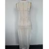 Cross-border Vacation Sexy Knit Sleeveless Dress: Solid Color, Round Neck, Breathable, High Slit, Beach Cover-up