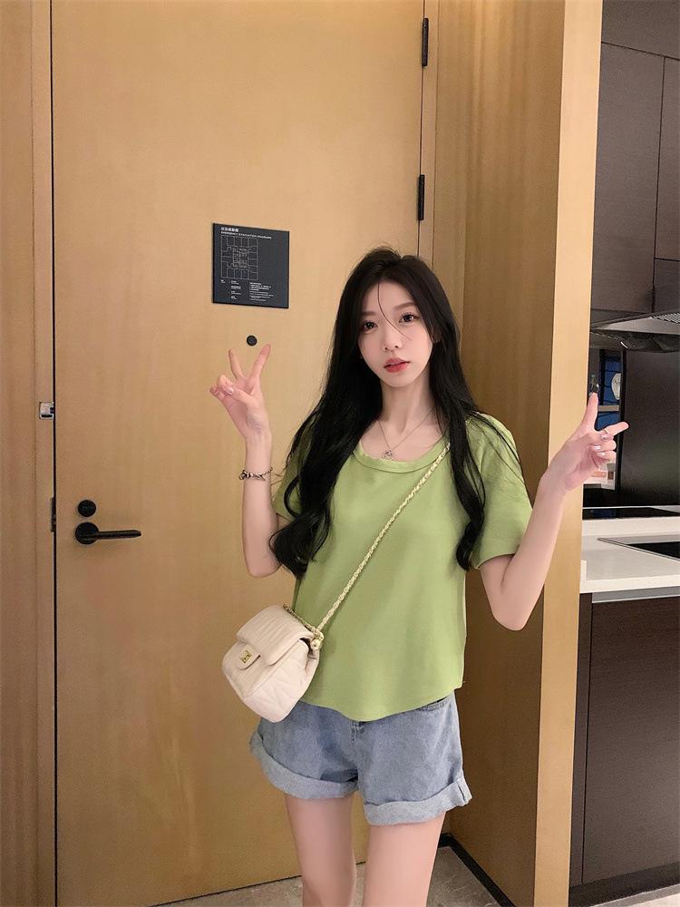 Plus Size Women's Summer Slimming Irregular Short Sleeve T-shirt - Loose, Stylish Belly Covering Top