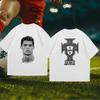 Cristiano Ronaldo Super Stella del Calcio Super Moda Stampa Maglietta in Cotone a Maniche Corte Unisex e da Donna Indossata Stile Americano T-shirt