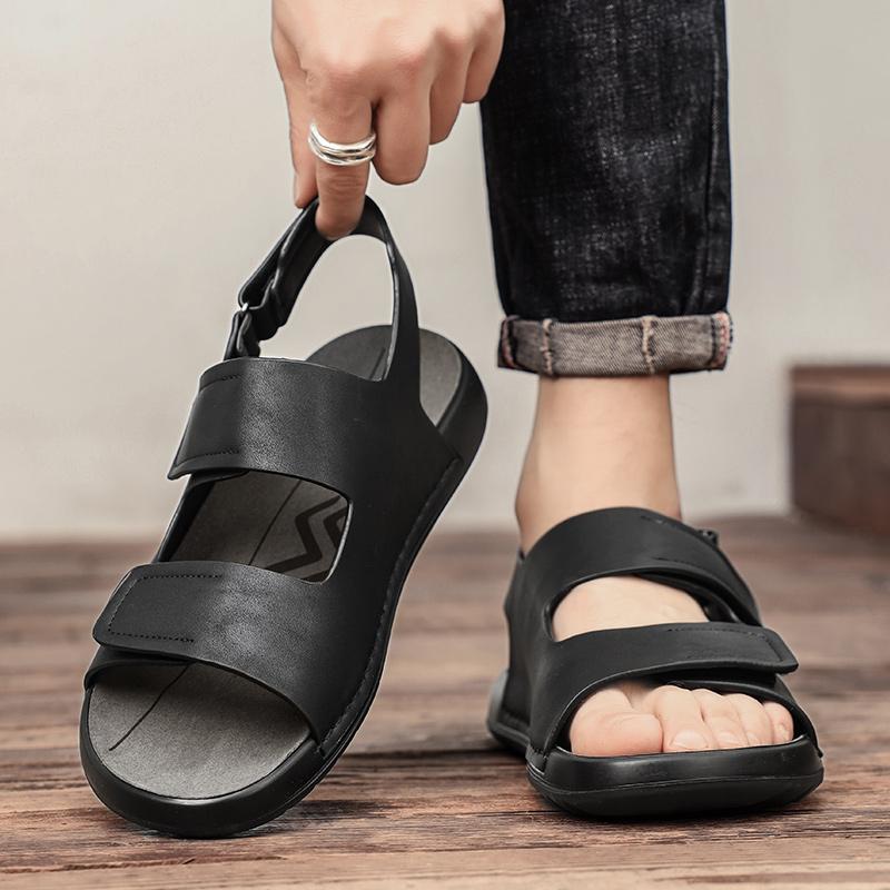 Fashion Hot Selling Men's Summer Soft Sole Leather Sandals Comfortabl Breathable and Casual Men Sandals Outdoor  Male Beach Shoes