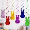 Colorful Easter Rabbit Banner - PET Pull Flag Flower Party Decoration
