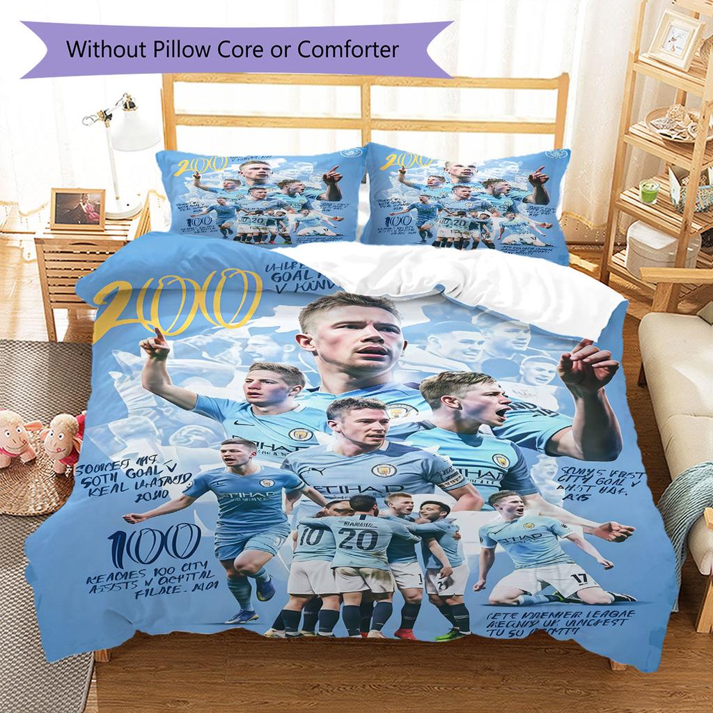 Rare MCFC Collects Bedding Quilt Set Quilt Cover Pillowcase Home Decoration Birthday Gift (1 * duvet cover + 2 * pillowcase, without core)