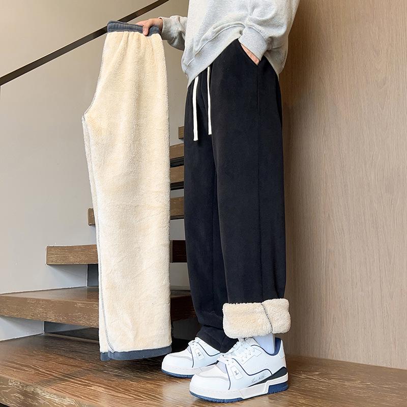 

Men’s Fleece-Lined Warm Straight-Leg Winter Pants - Cold-Proof Below Zero 4XL чорний