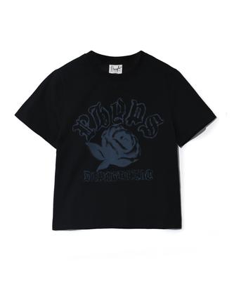 PHYSICAL DEPARTMENT Women'S Rose Spray Short Sleeve T-Shirt_Black