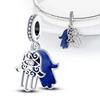 Charms Plata Real Copper Colors Star Lucky Blue Devil Eyes Pendant Charm Fits Original Bracelet Handmade DIY Fine Jewelry Gift For Women