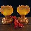 1pc Metal Glass Candlestick Ornament Lotus Buddhist Lights Holder Buddha Lotus Lamps Post Buddha Hall Temple Home Decorations