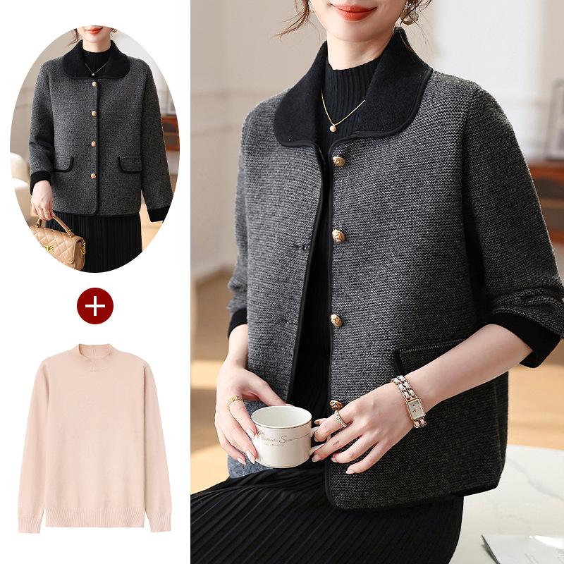 Stylish Autumn Knit Cardigan for Middle-aged and Elderly Women - 2025 Collection