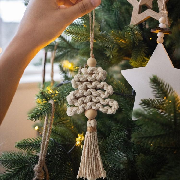 Crocheted Christmas Tree for Home Decor New Year Holiday Sign Knitting Gnome