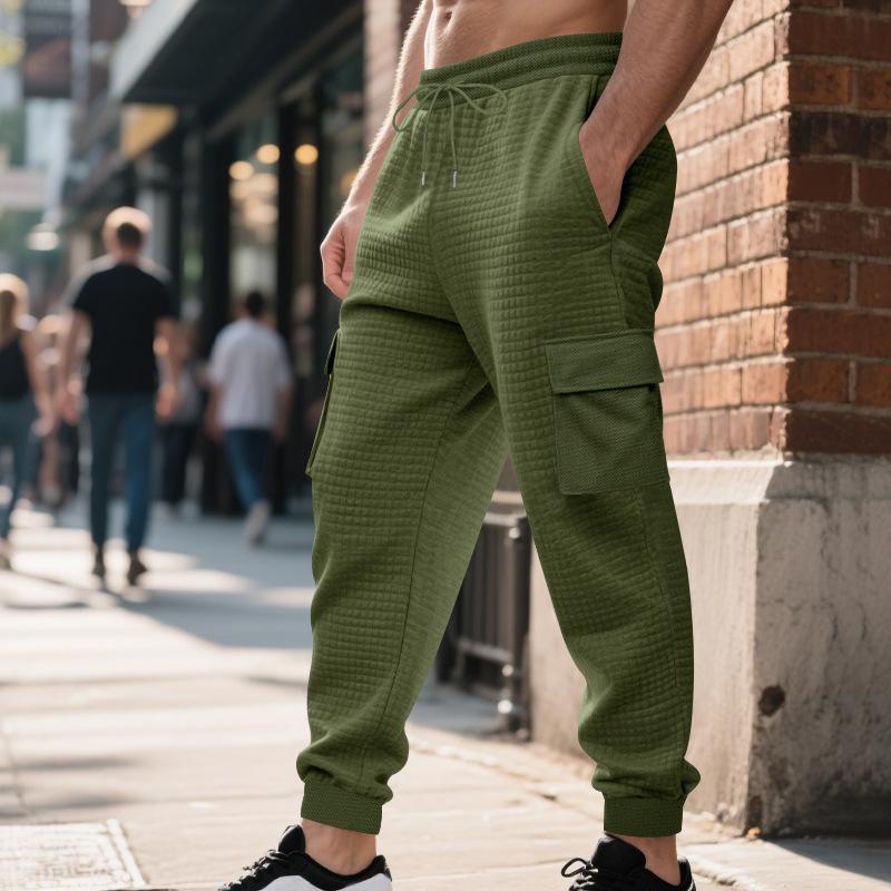 Autumn Winter Men's Commuting Loose Casual Sports Jacquard Outdoor Workwear Casual Trousers