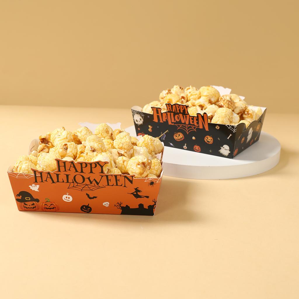 Halloween Pumpkin Ghost Paper Snack Tray Happy Halloween Party Decoration 2025 Candy Plate Haunted House Supplies Trick or Treat