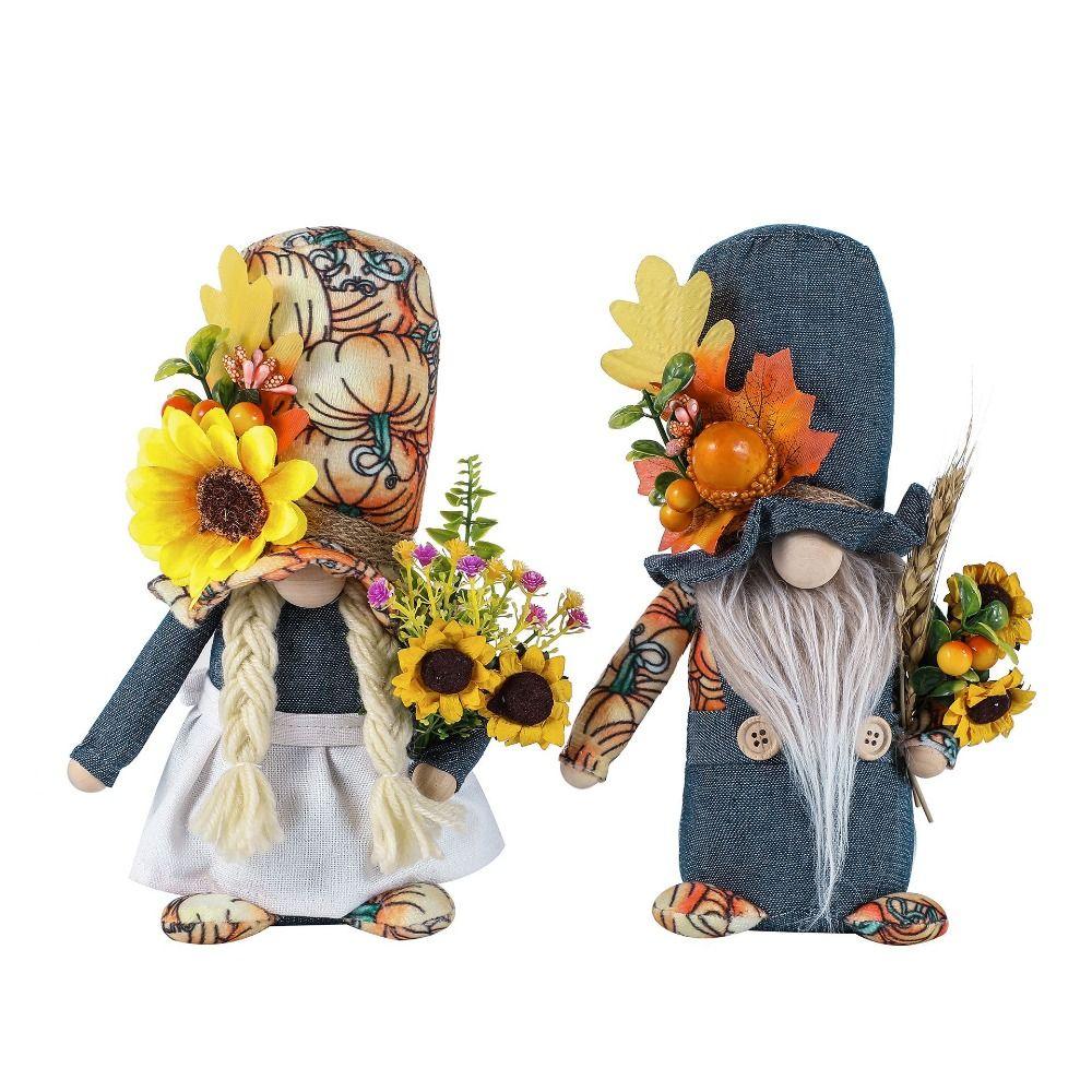 Standing Sunflower Gnome Doll Fall Gnome Maple Leaf Faceless Doll  Fall Gnome Butterfly Gnome
