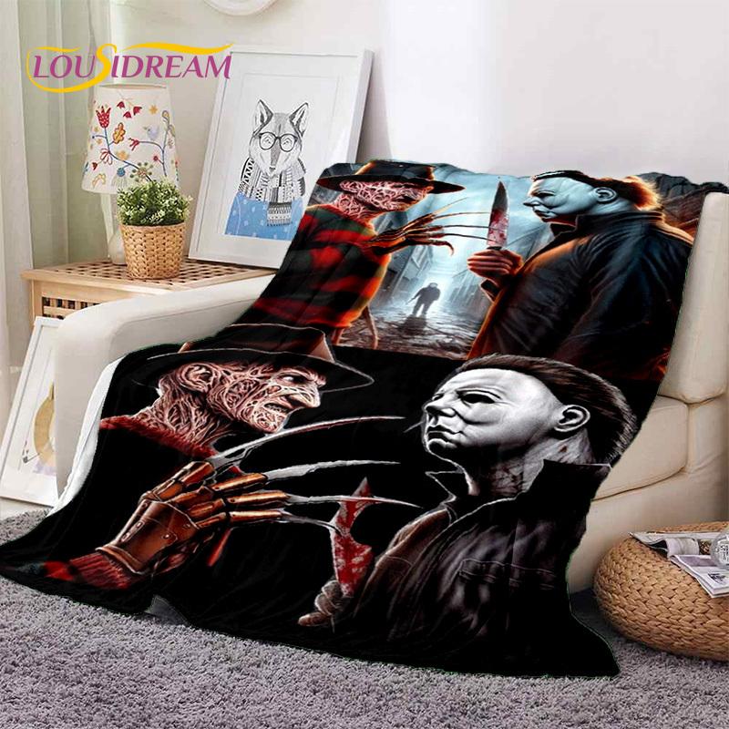 Hororový film Chucky Pennywise Halloween Pila Postava Deku, Měkká Přehozová Deku pro Domov Ložnici Postel Pohovku Piknik Cestovní Kryt