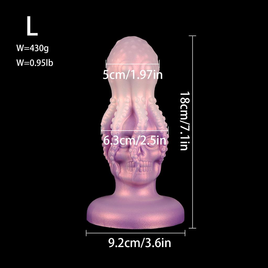 Octopus Holding Skull, Backyard Anal Plug, Anal Dilation, Masturbator, Liquid Silicone Simulated Penis, Adult Sex Products