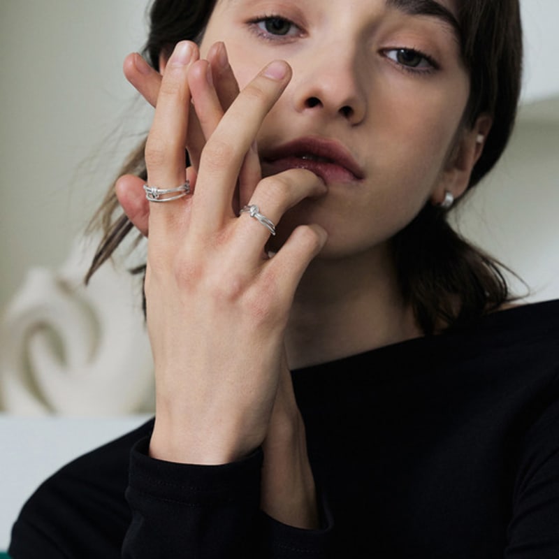 TOU NP027 Double Twist Band Open Ring