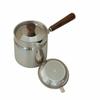 Stainless Steel Frying Pot Uncoated with Wooden-Look Handle Stovetop