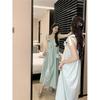 Seaside Vacation Skirt Women's Summer Mint Green Suspender Dress Macaron Travel Wear Beach Dress