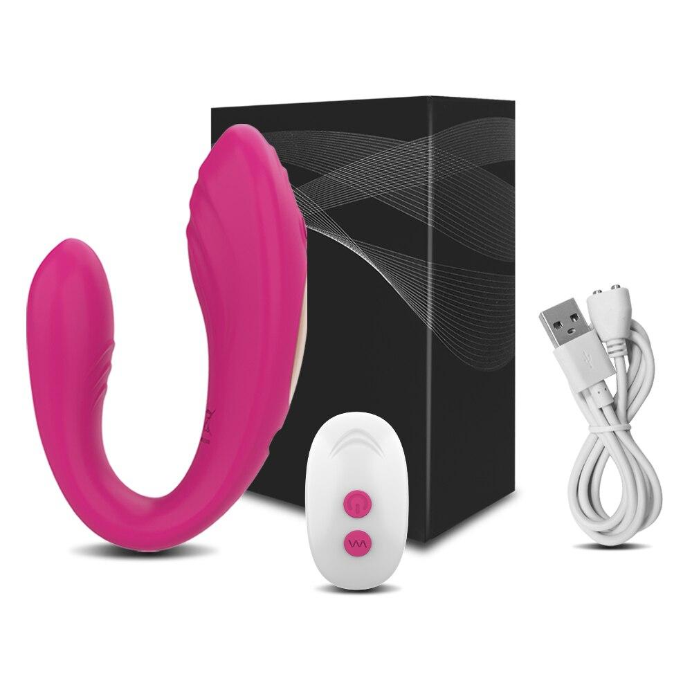 Wireless Vibrator Sex Toys for Women Couples U Shape Dildo Double Penetration Clitoris Stimulator Wearable Female Masturbator