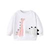 Girls Long Sleeve Sweatshirt Dinosaur Pattern Pullover Crew Neck Casual Top for Toddlers and Kids Soft Comfortable Fabric