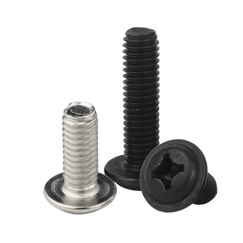 Stainless Steel PWM Black Cross Pan Head Screw with Washer & Collar, M3M4M5