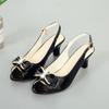 Summer Sandals Women's Bow New Mid Heel Shoes Shallow Fashion Shoes