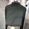 Nuovo Stile Primaverile Maglietta Calda a Collo Semi-alto Manica Lunga da Donna Stile Velluto Tedesco Vestibilità Aderente Top