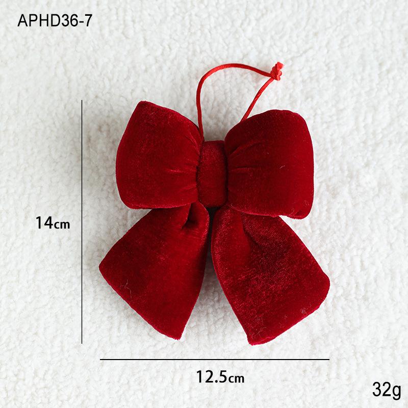 Red Velvet Christmas Bow Ornament for Tree and Wedding Decoration