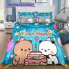 Bear Panda Night Custom Name Pattern Bedding Quilt Set Quilt Cover Pillowcase Home Birthday Gift(1 * Duvet Cover + 2 * Pillowcase, Without Core)