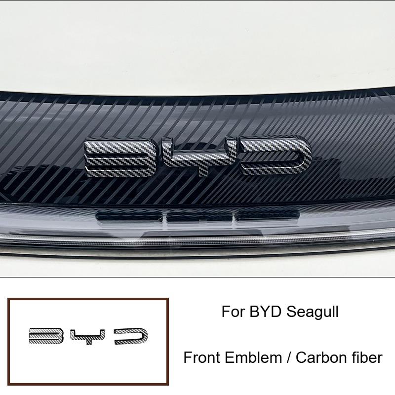 For BYD Seagull Black Car Front Emblem Modification Black Warrior Car Badge Covering Styles Logo