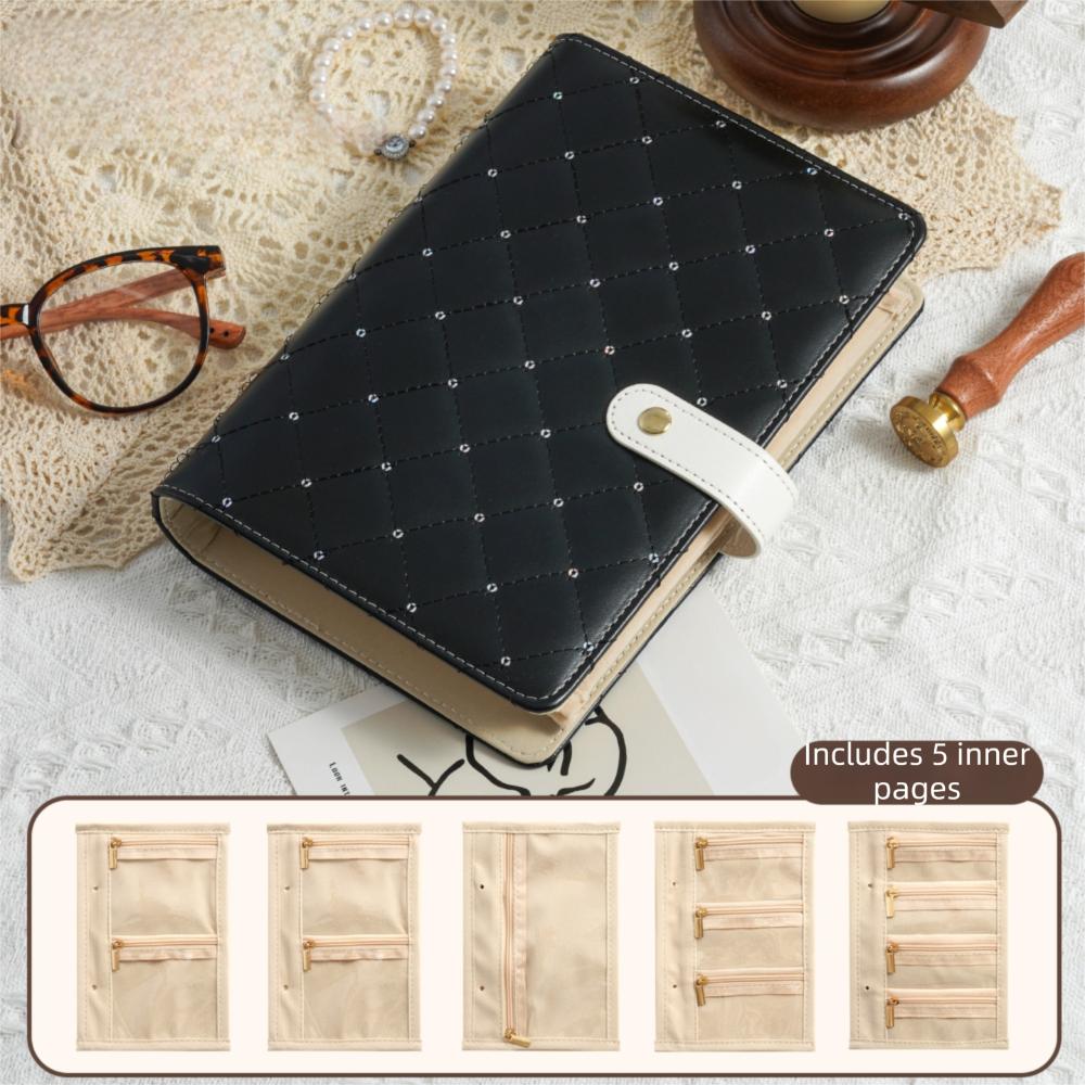 Zipper Jewelry Storage Book PU Leather Jewelry Storage Bag Jewelry Organizer Roll  Home