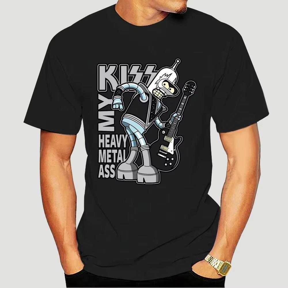 2023 Summer Street Fashion Couple Tops Simple Bender Metal My Ace Parody Funny New Casual Black Unisex Shirt